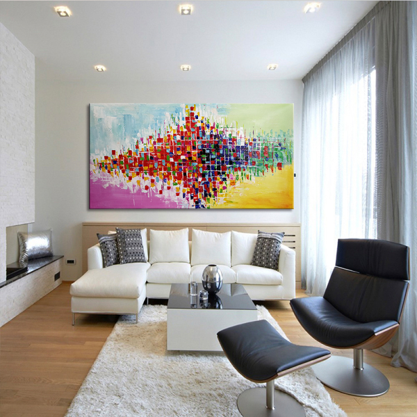handmade oil  painting Thick texture Mosaic for home decorate