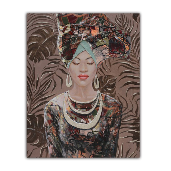 Wholesale personality vivid figure decorative painting, women with close eyes on ethnic minority dress portrait art oil painting