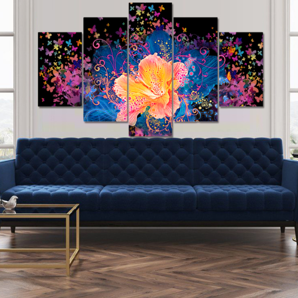 Scenery Canvas Panel Custom Decorative Home Decoration Landscape Living Room Picture Prints 5 Piece Wall Art
