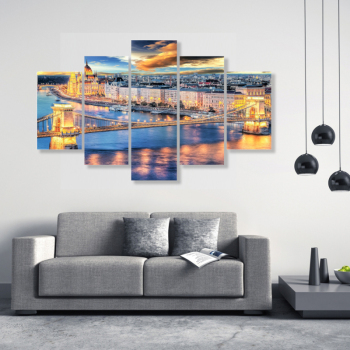 Pintura en lienzo moderna, 5 piezas, carteles de paisaje modulares, impresiones en lienzo, cuadros de pared para decoración para sala de estar
