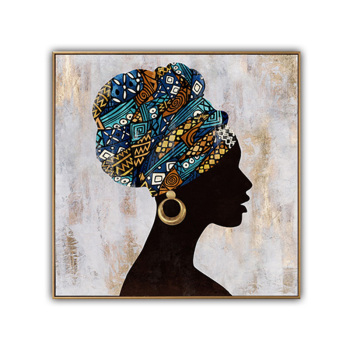 Luxury african woman artwork oil paintings for living room decor