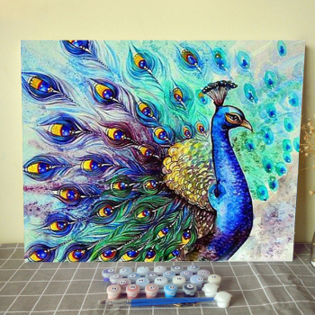 Drop shipping New Design wall art Home Decoration DIY peacock Paint by Numbers Handmade paint by numbers custom