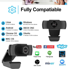 SURWAY AutoFocus 1080p Webcam with Stereo Microphone and Privacy Cover, FHD USB Web Camera, for Streaming Online Class, Compatible with Zoom/Skype/Facetime/Teams, PC Mac Laptop Desktop