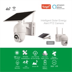 SURWAY Wireless Battery Solar Powered Outdoor 1080P Pan Tilt WiFi Security Camera PIR Motion Recording Two-Way Audio IP65 Weatherproof Night Vision Built-in SD
