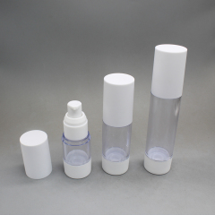 DNAS-516 15ml Clear Airless Pump Bottle Packaging With Matt White Cap
