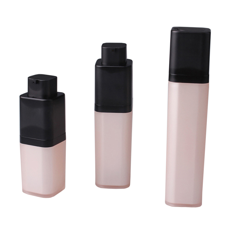 DNAA-505 50ml Square Pink Cosmetic Acrylic Rotary Airless Pump Bottle with Black Top