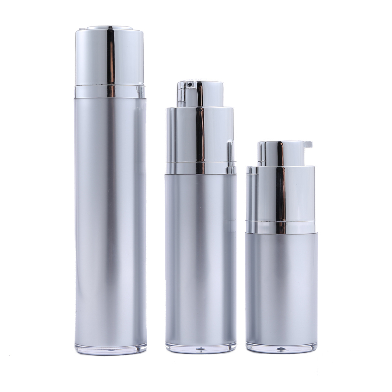 DNAA-501 Duannypack luxury silver 50ml round rotary cosmetic Airless Pump Bottle custom