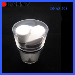 DNAS-508 5mlx2 10mlx2 15mlx2 Plastic Cosmetic Dual Chamber Pump Airless Pump Bottle for Skin Care
