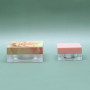 DNJF-560 Clear Square 15g Cosmetic Plastic Loose Powder Jar Container with Sifter
