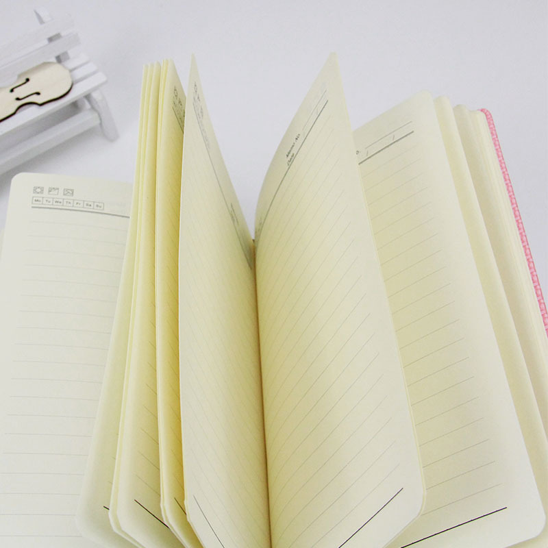 China Pink Supplier Wholesale  A5 Cloth Leather Dairy  Journal Notebook with binder