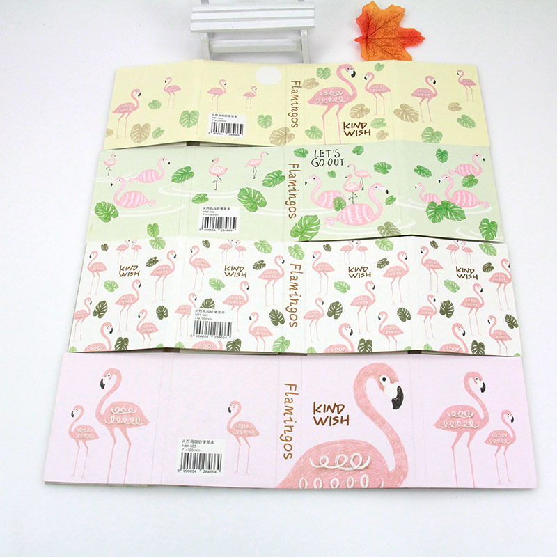 Cheap Custom Printed Promotional Foldable Popular Flamingos Sticky Notes Memo Pad