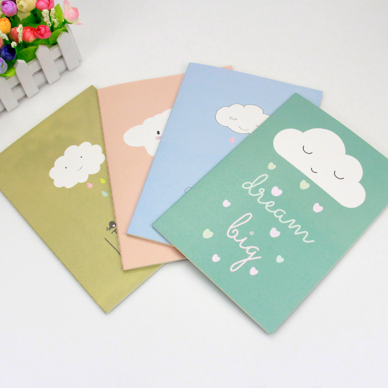 Cute Clouds Customized Printed High Quality  Cheap Price School Paper Cover Swing Notebook