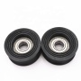 Pulley supplier black plastic roller wheel 6001zz bearing nylon pulley for sliding window 12*49*20mm