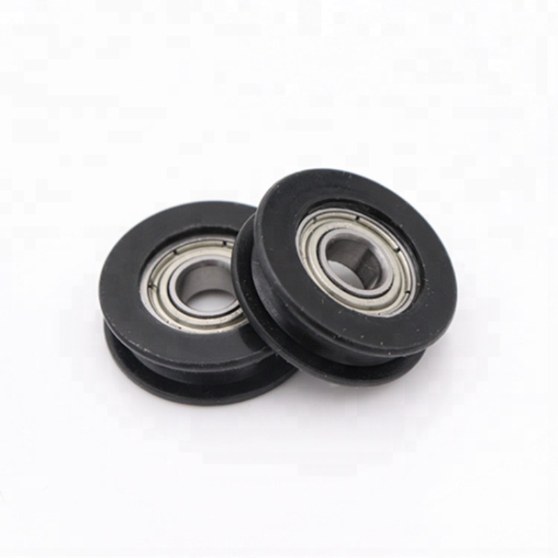 U groove nylon roller wheel 6.35*23.3*7mm R4zz Pulley wheel small pulleys for Sliding Door Wheels