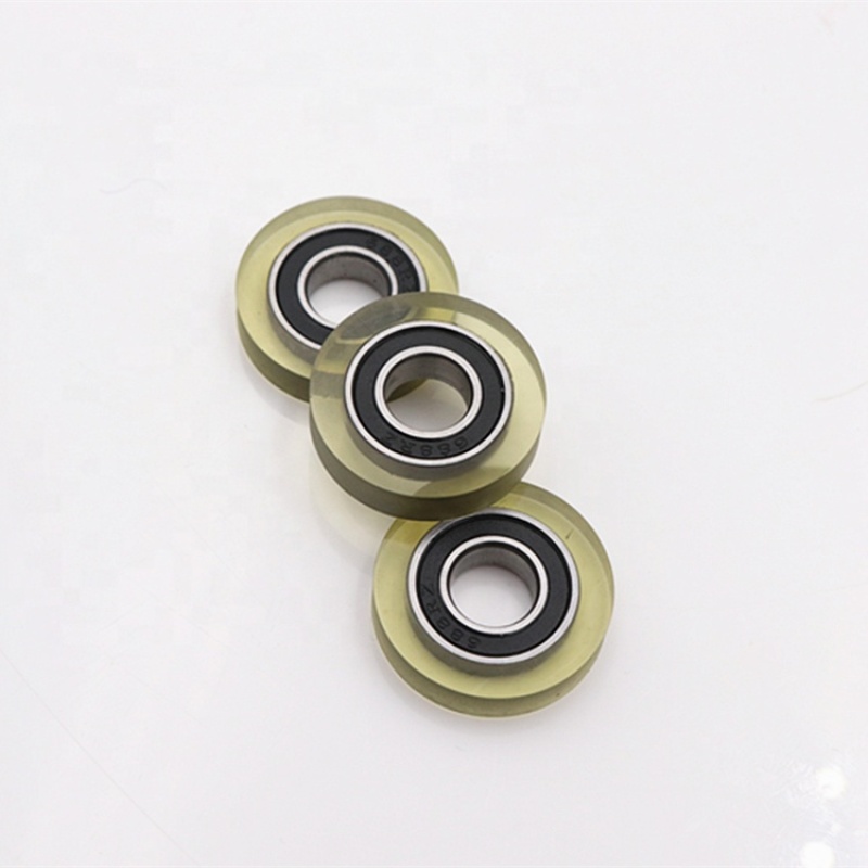 No noise 8*22*5mm size 688 GCR15 bearing PU material small pulley roller for ATM counting machine