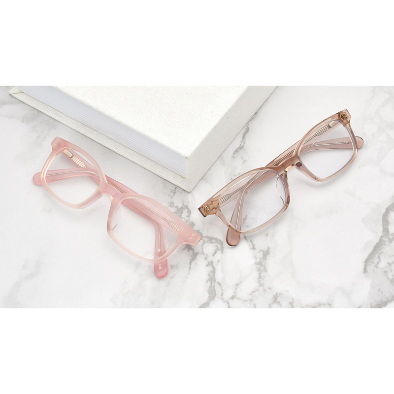 Hand Made acetate Pink Eyeglasses Frames Simple Design Hot Selling Optical Glasses eye glass