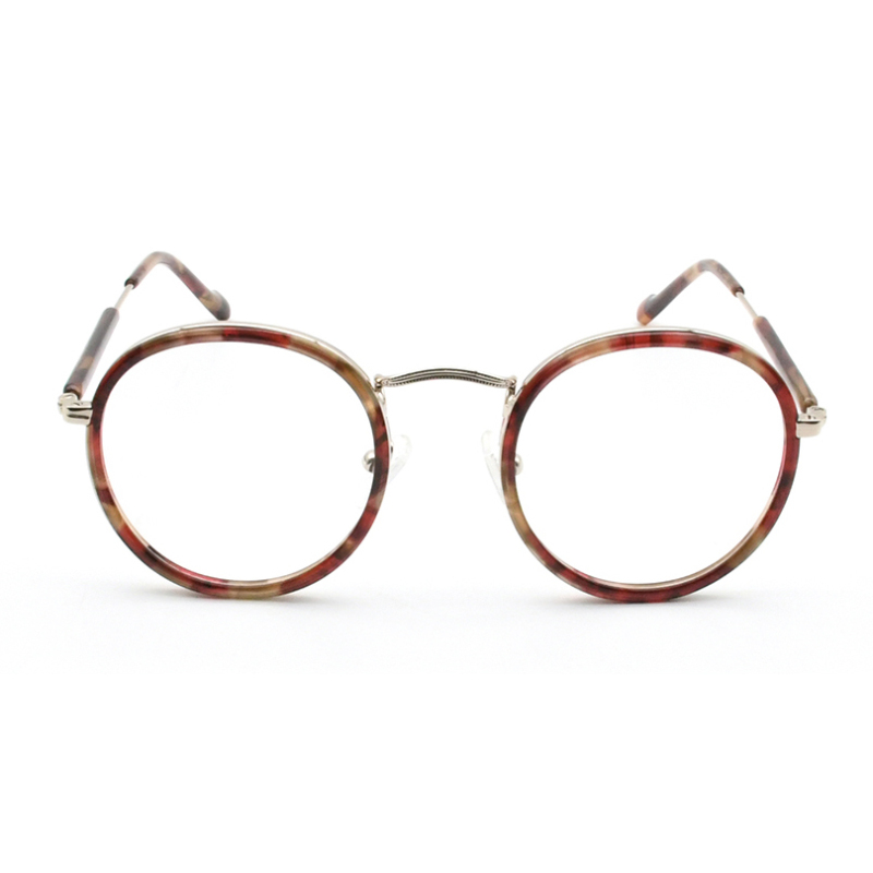 Fashion New Arrival Vintage Spectacles Mixed Acetate Eyeglasses Round Optical Frame Eye Glass