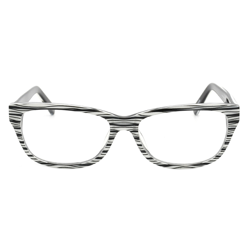 Optical Frames Rectangular Acetate Stripe Vintage Men Glasses Frame  Women Full Rim Eyewear