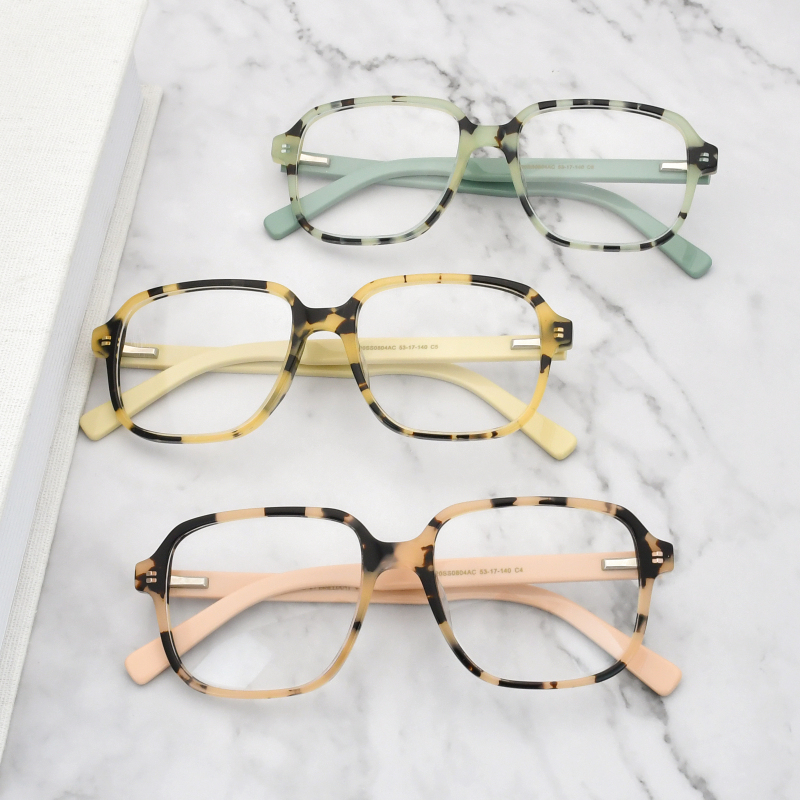 New Arrival Men Women  Acetate Square Color Mixing Eyewear Glasses Frame