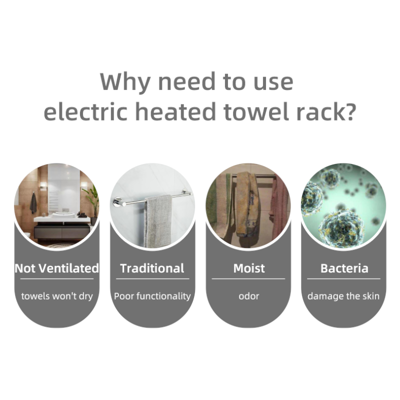 EVIA EV-70 Bathroom Brief Heated Towel Raill Wall Mounted Electric Towel Rack