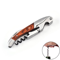Stainless Steel Wine Bottle Opener with Leather Packed