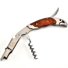 Stainless Steel with Wood Wine Bottle Opener