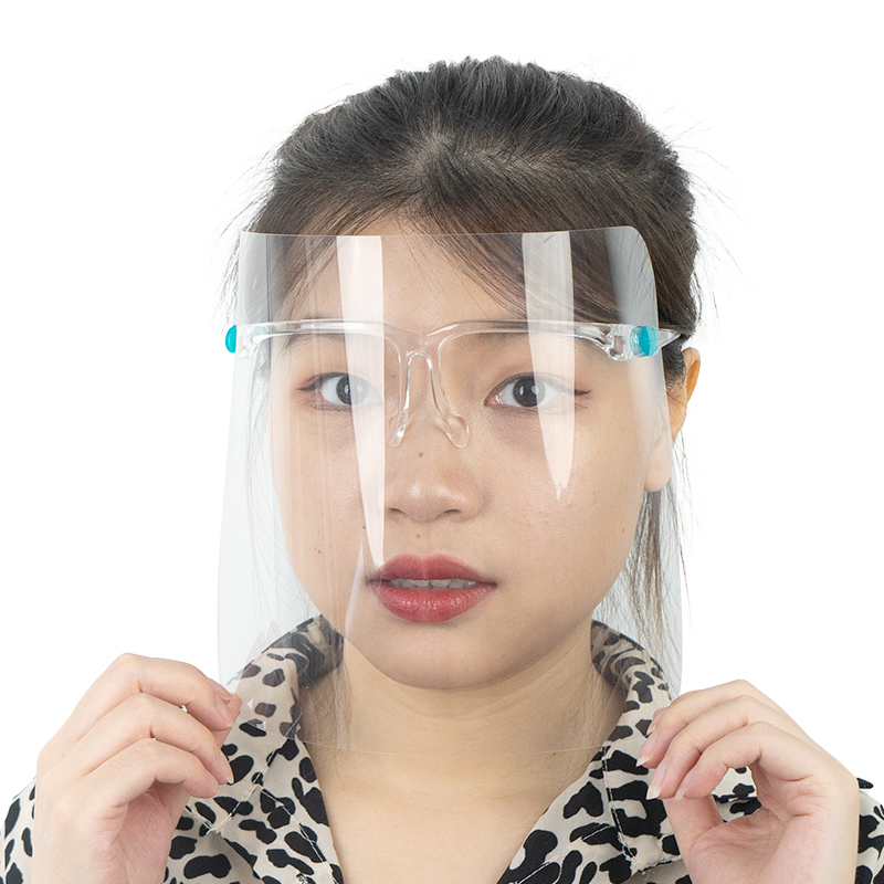 Full Clear Anti Fog Splash Eye Protective Faceshield Safety Face Shield With Glasses Frames
