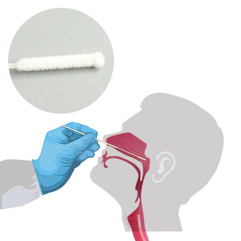 Sterile Specimen Collection Sterile Nylon Flocked Throat Oral Nasal Swab
