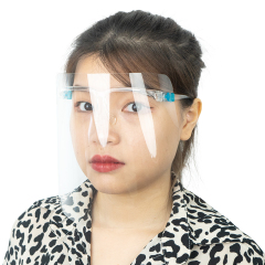 Transparent Plastic Faceshield With Glasses Frame Protective Anti Fog Face Shield