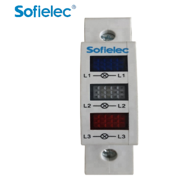 Sofielec new design full function Modular 3 phase LED indicator, DIN LED light