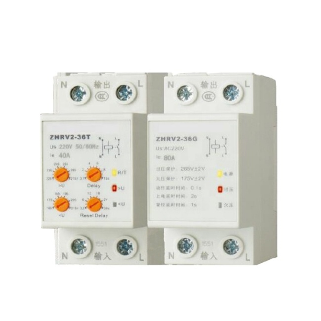 SFRV2-36T, SFRV2-36G series Din rail relay, automatic reset over-voltage and under-voltage protector replay, single phase