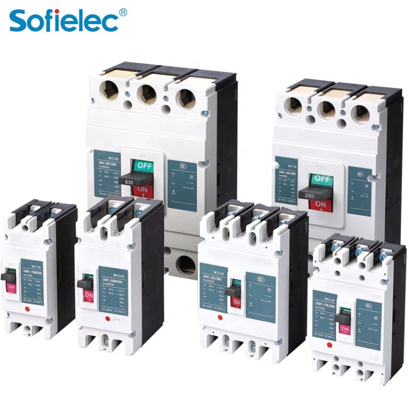 250A Residual Current Operated mccb 3P 4P Circuit Breakers RCCB with CE CCC