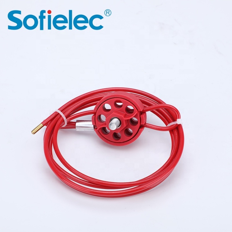 Multi-stranded Steel Cable Lockout with 2.4m Adjustable Wire 3.3mm Insulation Coating Cable