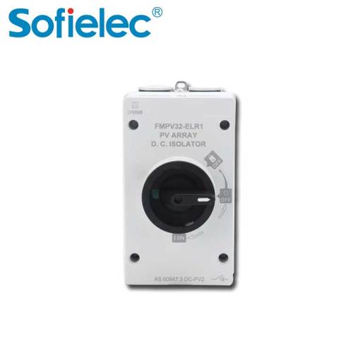 PV DC Isolator switch FMPV32-ELR1 series DC1200V 4P 32A CB TUV CE SAA aporval IP66 waterproof disconnector switch