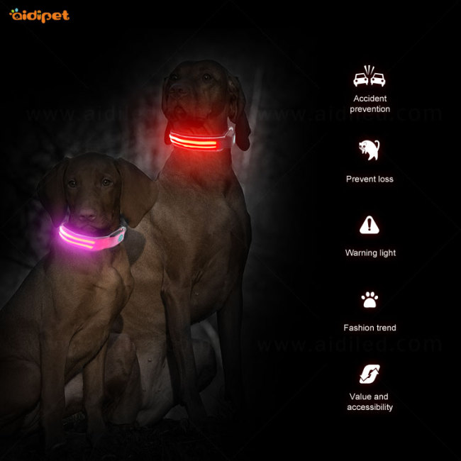 wholesale светящиеся ошейники для собак товары для животных собака кошка светодиодный светильник ошейник для собак Pet CollarWith Led Lights