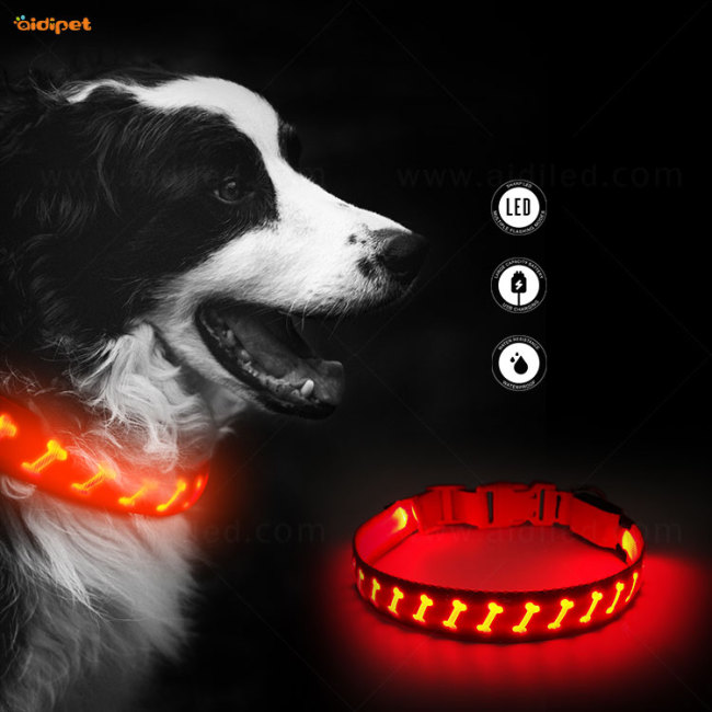 Перезаряжаемый ошейник для собак для ночного безопасного освещения UP Ожерелье с ошейником для домашних животных Led Collar De Perro