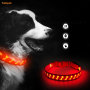 Rechargeable Dog Collar for Night Safety Light UP Pet Collar Necklace Led Collar De Perro