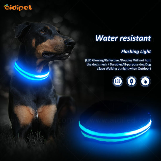 Ошейник De Perro Led нейлоновые ошейники для собак с подсветкой на открытом воздухе перезаряжаемый USB безопасный в темноте ошейник для домашних животных со светодиодами