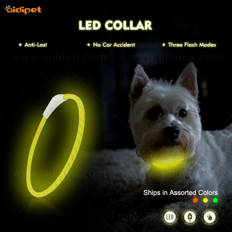 Led Dog Collar Adjustable Collar Wholesale USB Rechargeable C2 LED Dog Collar