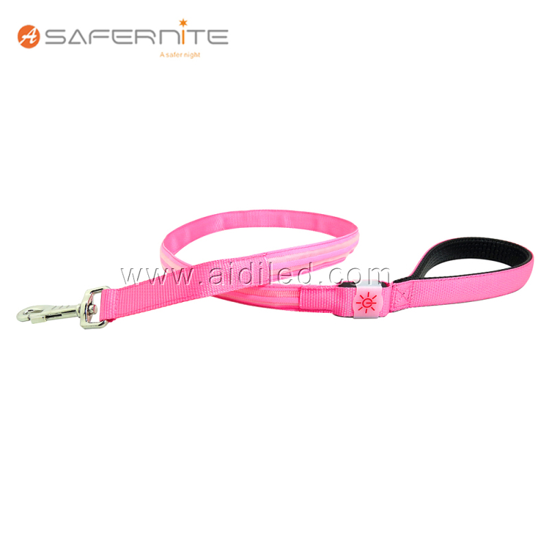 Dual Optical Fibers Colorful Led Dog Leashes Nice Glow In Dark Dog Leashes and Collars for Pet Night Safety