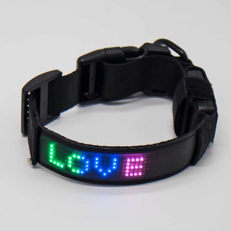 2021 aidipet Dog Accessories Flashing Collar Dog Light Led Display RGB for Pet Safety Flashing Lights Dog Collar