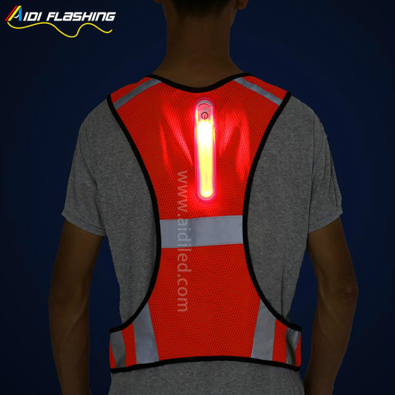 Safety Vest Led Reflective Vest Hot Sale  Mesh Safety Running Vest With Detachable LED Light