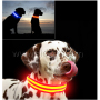 Waterproof Colorful Pink Dog Collar with Led Glow Flashing Pet Dog Collars ABS Buckle Bright Dog Collar