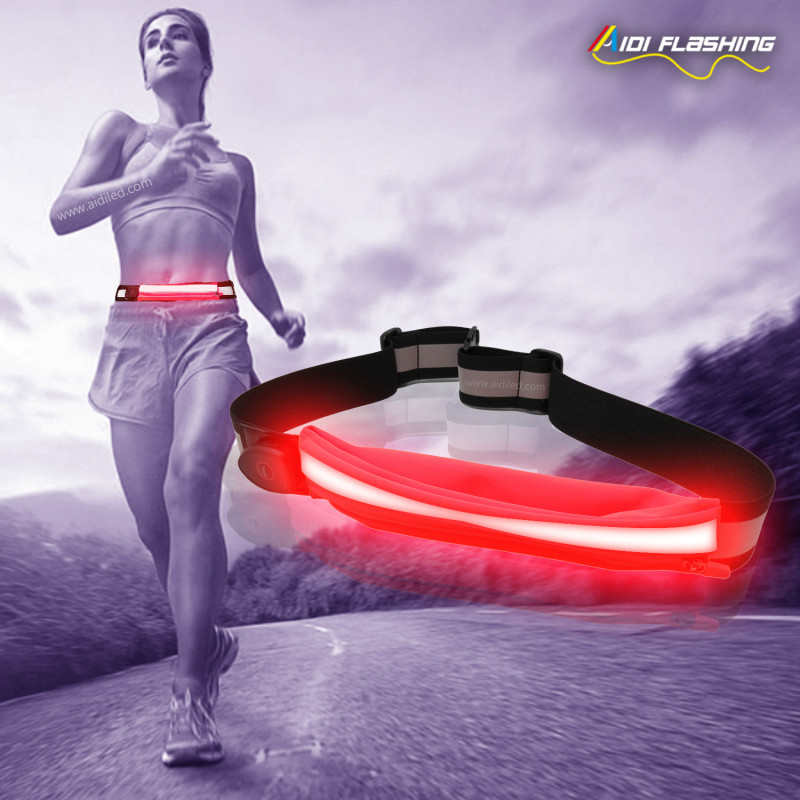 Sport Running Fanny Pack Led Waist Bag with Light Nigh Safety Walking Jogging Fanny Pack
