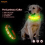 Led Collar Dog Flashing Light, Adjustable PU Dog Collar Print Paw Hollow Night Safety Led Dog Collar Spike