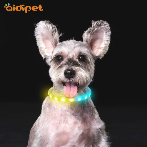 Promotional Sales Led Dog Collar RGB Light with Flashing Colorful Led Night Safety Factory Price Luminous Loss Prevention Collar