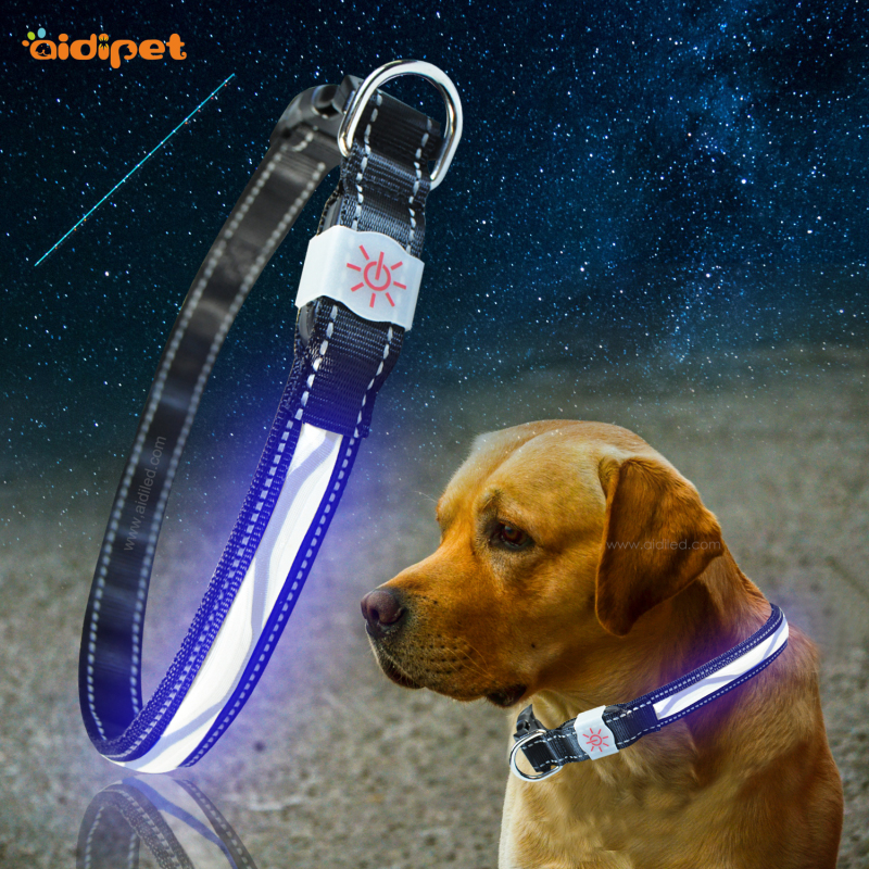 New Pet Led Cat Collar Waterproof Usb Rechargeable Nylon Flashing Light Up Led Dog Collar Nylon