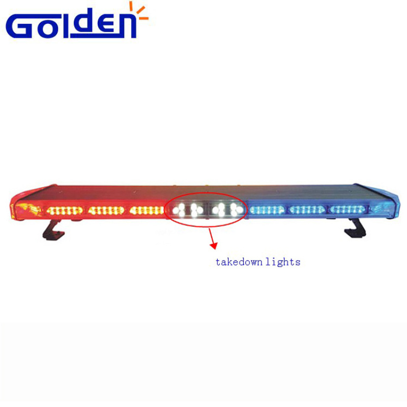 Super thin low profile roof mount security strobe police emergency led light bar with takedown lights