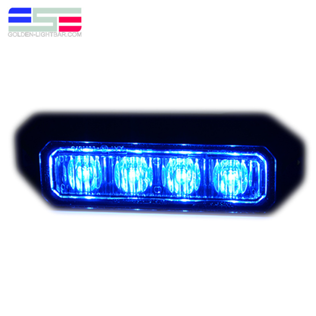 3W 4 led luz estroboscópica policia azul
