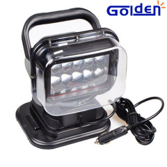 Spot lumineux de travail à télécommande rotatif noir 12v 24v 50w LED pour la lumière de secours de protection de champ de ferme de sécurité à la maison de bateau de SUV
